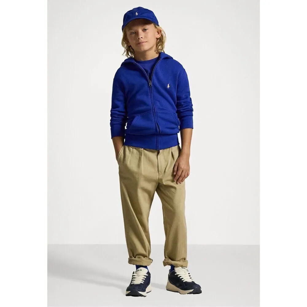 Polo Ralph Lauren Boys Size 7 Blue Fleece Full-Zip Hoodie